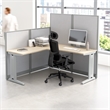 Office in an Hour 65-inch L Shaped Cubicle Desk in Natural Elm - Engineered Wood