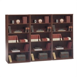 Bush Business Furniture Series C 5 Shelf Wall Bookcase in Hansen Cherry