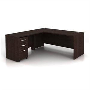 Bush Business Furniture Series C 3-Piece L-Shape Computer Desk in Mocha Cherry