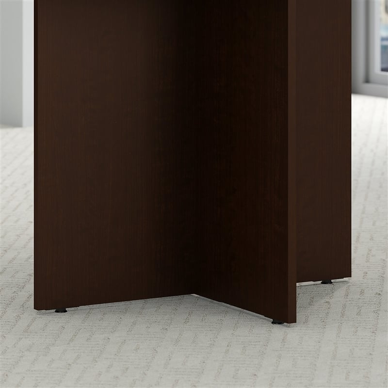 Bush Business Furniture Round Conference Table with Wood Base in Mocha Cherry