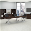Bush Business Furniture 120W Boat Shaped Conference Table in Cherry