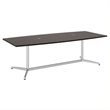 Bush Business Furniture Boat Shaped Conference Table with Metal Base in Cherry