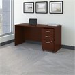 Series C 60W x 24D Office Desk with Drawers in Mahogany - Engineered Wood