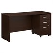 Series C 60W x 24D Office Desk with Drawers in Mocha Cherry - Engineered Wood