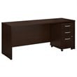 Series C 72W Office Desk with File Cabinet in Mocha Cherry - Engineered Wood