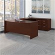 Series C 72W Bow Front U Desk with Drawers in Mahogany - Engineered Wood