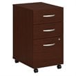 Series C 3 Drawer Assembled Mobile File Cabinet in Mahogany - Engineered Wood