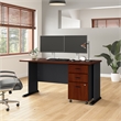 Series A 60W Desk with Drawers in Hansen Cherry and Galaxy - Engineered Wood