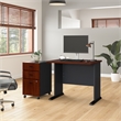 Series A 36W Desk with Drawers in Hansen Cherry and Galaxy - Engineered Wood