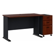 Series A 48W Desk with Drawers in Hansen Cherry and Galaxy - Engineered Wood