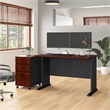 Series A 48W Desk with Drawers in Hansen Cherry and Galaxy - Engineered Wood