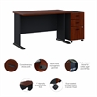 Series A 48W Desk with Drawers in Hansen Cherry and Galaxy - Engineered Wood