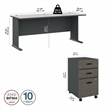 Series A 72W Desk with Drawers in Slate and White Spectrum - Engineered Wood
