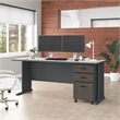Series A 72W Desk with Drawers in Slate and White Spectrum - Engineered Wood