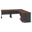 Series A 84W x 84D Corner Desk with Mobile File Cabinet in Cherry