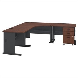 Series A 84W x 84D Corner Desk with Mobile File Cabinet in Cherry