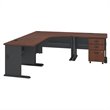 Series A 84W x 84D Corner Desk with Mobile File Cabinet in Cherry