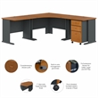 Series A 84W x 84D Corner Desk with Mobile File in Cherry - Engineered Wood