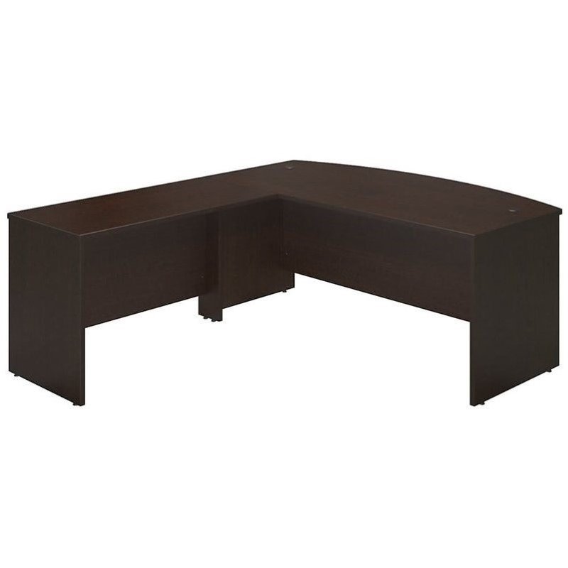 Bush Business Furniture Series C Elite 72W x 36D Bowfront Desk Shell in Mocha Cherry