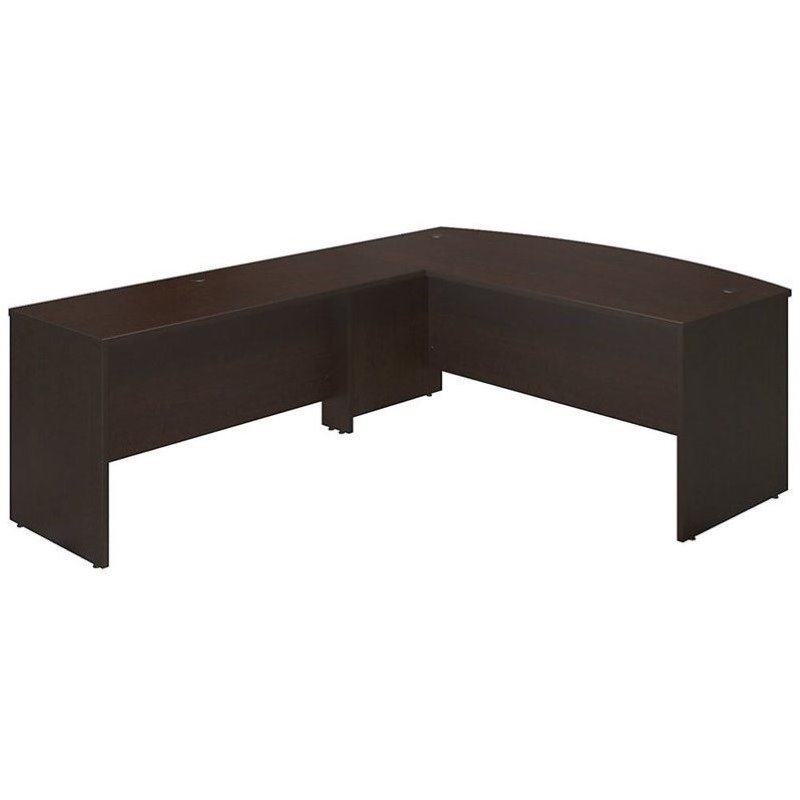 Bush Business Furniture Studio C 72W Bow Front L Desk with 60W Return in Mocha Cherry
