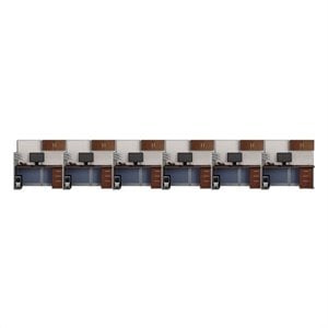 Bush Business Furniture Office-in-an-Hour Hansen Cherry Desks for 6