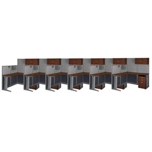 Bush Business Furniture Office-in-an-Hour Hansen Cherry Cubicles for 6