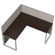Bush Business Furniture Easy Office L Shaped Wood Computer Desk in Mocha Cherry