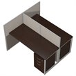 Easy Office 60W Two Person Straight Desk Office Suite in Mocha Cherry