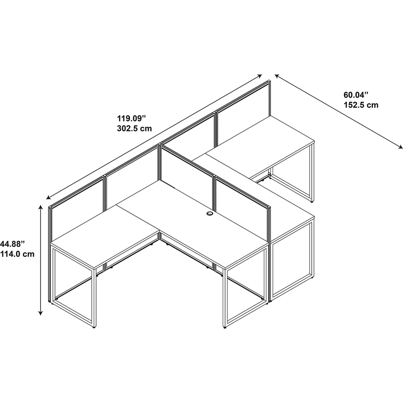 Bush Business Furniture Easy Office L Shaped Desk for 2 Mocha Cherry