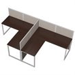 Bush Business Furniture Easy Office L Shaped Desk for 2 Mocha Cherry