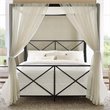 DHP Rosedale Modern Romance Metal Queen Canopy Bed in Black