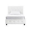 Upholstered Faux Leather Twin Bed in White