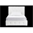 Upholstered Faux Leather Twin Bed in White