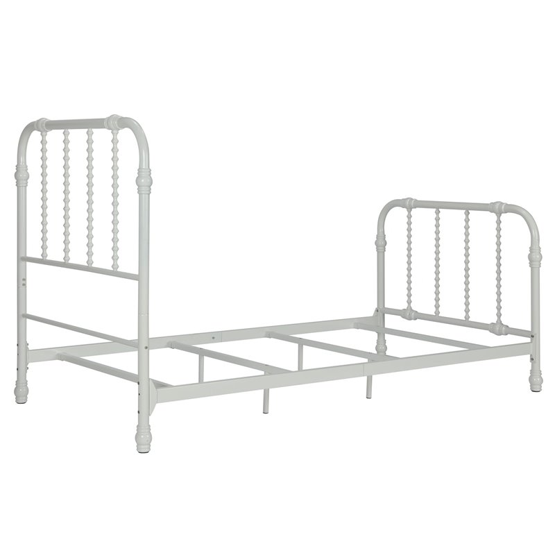DHP Jenny Lind Metal Twin Bed in White