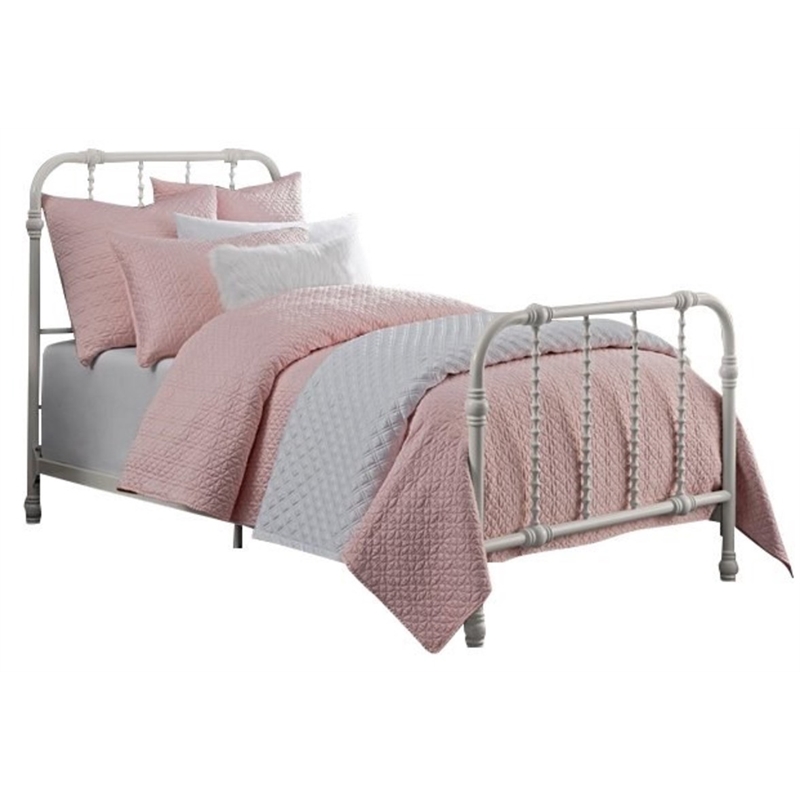 DHP Jenny Lind Metal Twin Bed in White