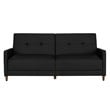 DHP Andora Coil Faux Leather Convertible Sofa in Black