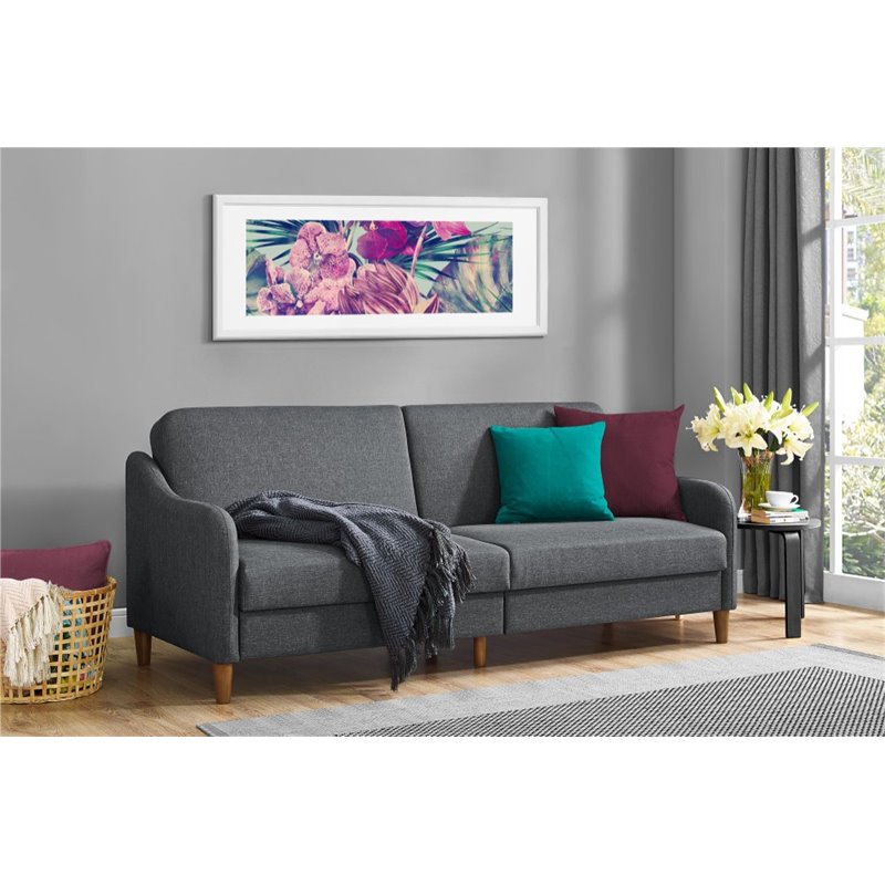 DHP Jasper Coil Linen Sleeper Sofa in Gray
