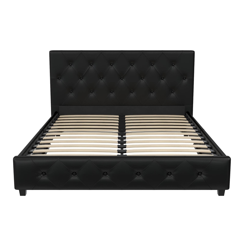 DHP Dakota Faux Leather Upholstered Full Platform Bed in Black