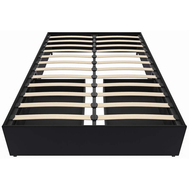 DHP Maven Faux Leather Upholstered Queen Platform Storage Bed in Black