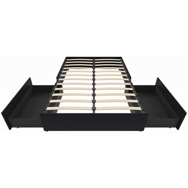 DHP Maven Faux Leather Upholstered Queen Platform Storage Bed in Black