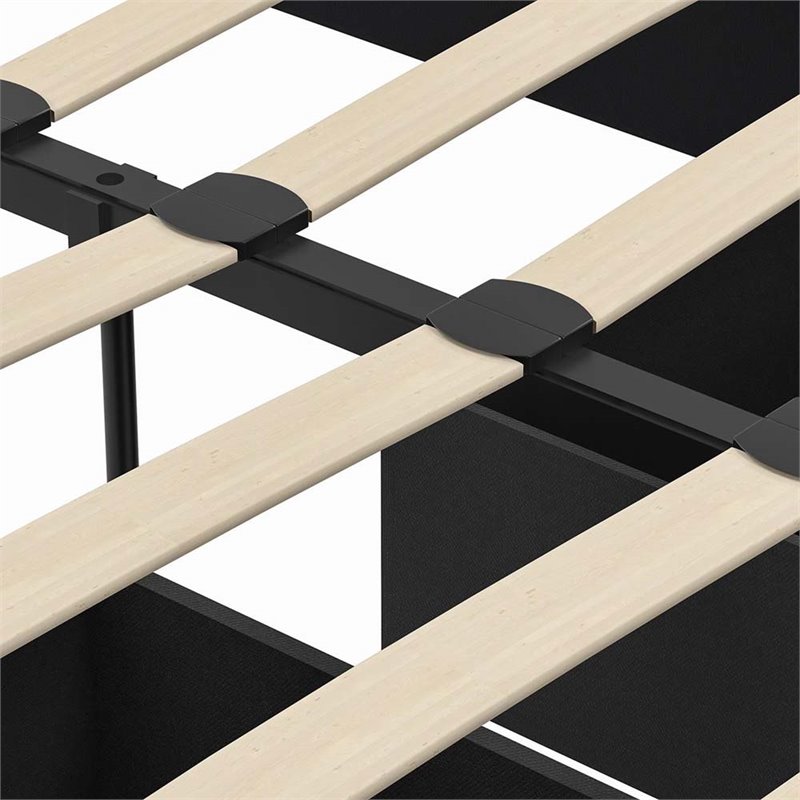 DHP Maven Faux Leather Upholstered Queen Platform Storage Bed in Black