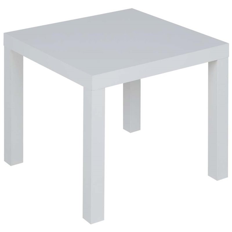 small white parsons table