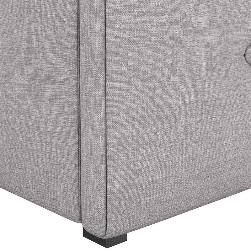 DHP Rose Tufted Twin Storage Panel Bed in Gray