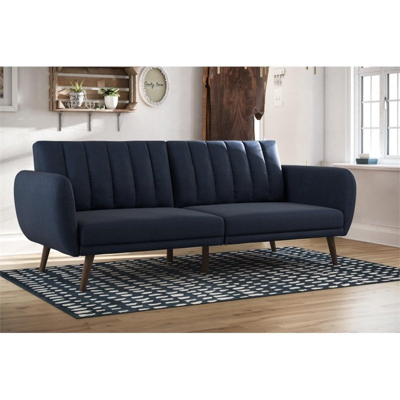 Novogratz Brittany Sleeper Sofa in Navy Blue