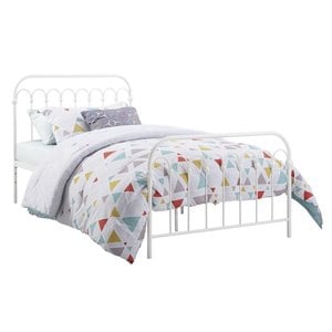 Novogratz Bright Pop Twin Metal Bed in White