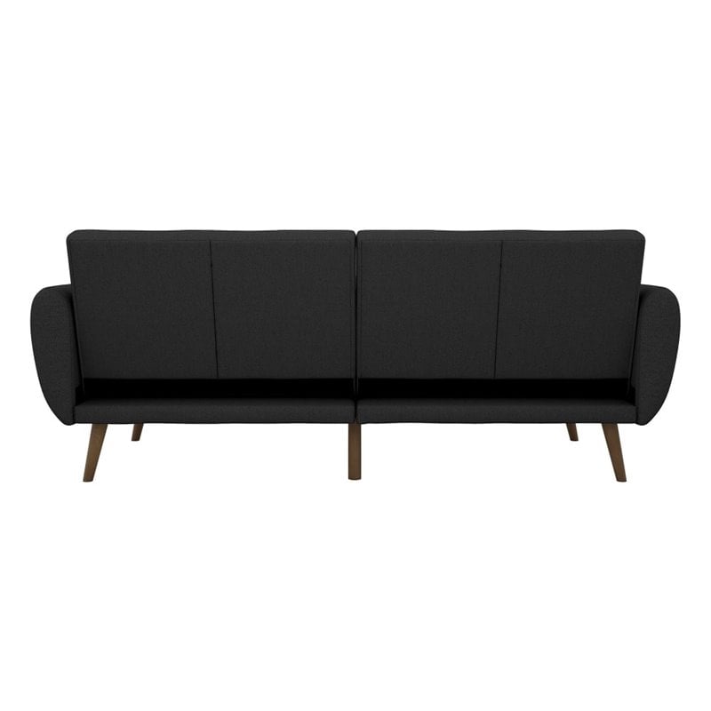 Novogratz Brittany Traditional Fabric Linen Sleeper Sofa in Dark Gray