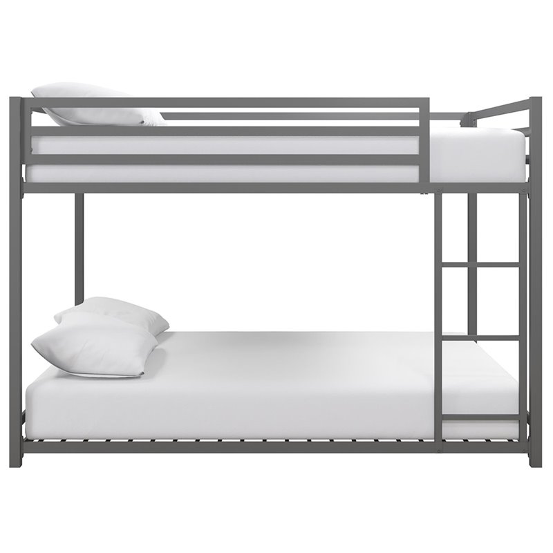 DHP Mabel Full Over Full Metal Bunk Bed in Silver