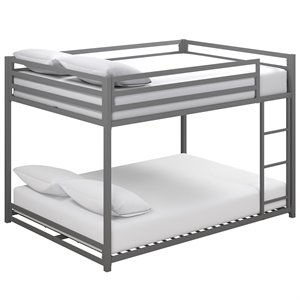 DHP Mabel Full Over Full Metal Bunk Bed in Silver