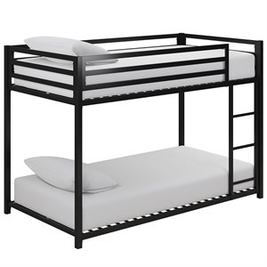 DHP Mabel Twin Over Twin Metal Bunk Bed in Black