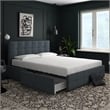 DHP Ryan Tufted Full Storage Platform Bed in Blue